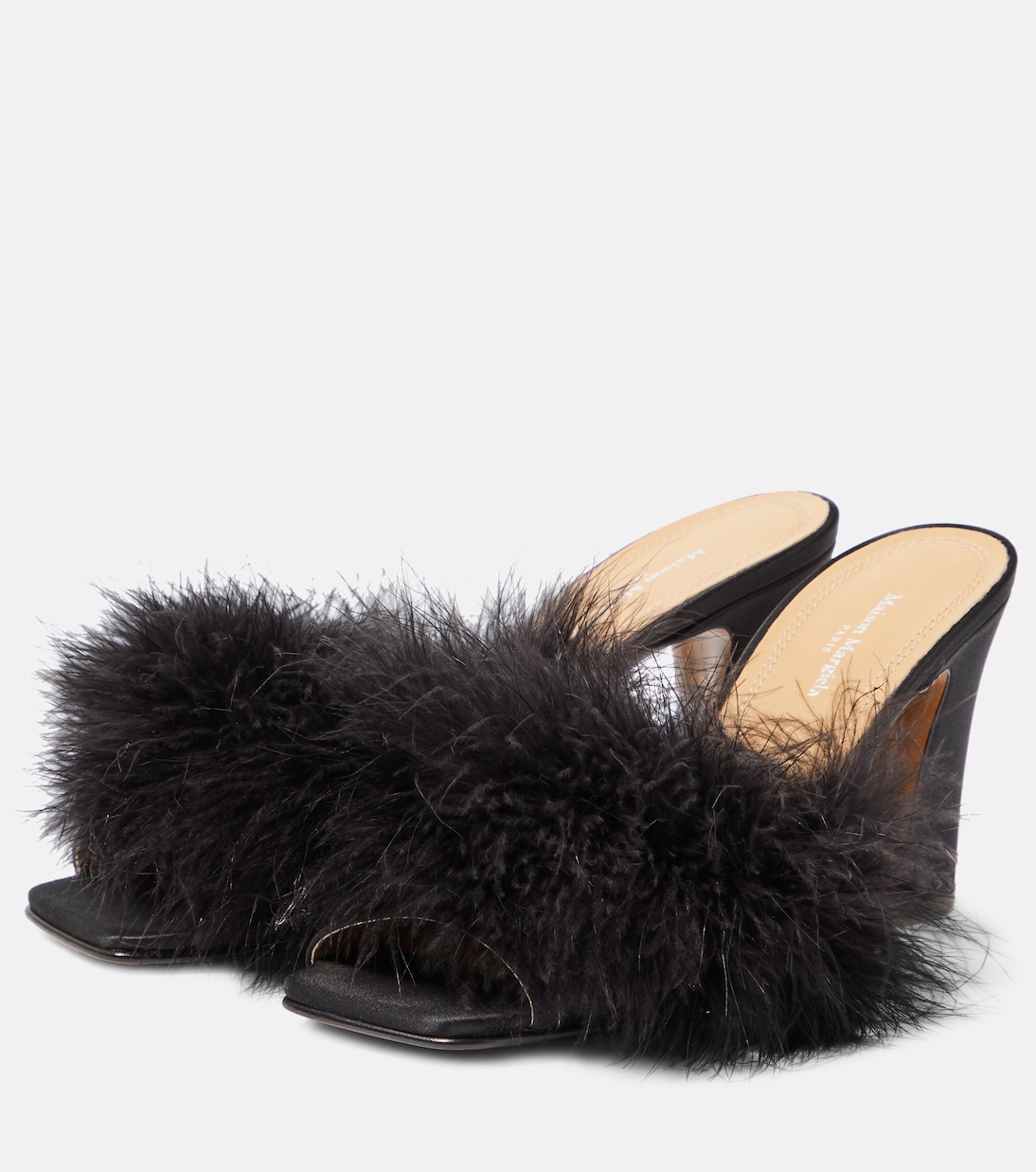 Feather-embellished mules | Maison Margiela