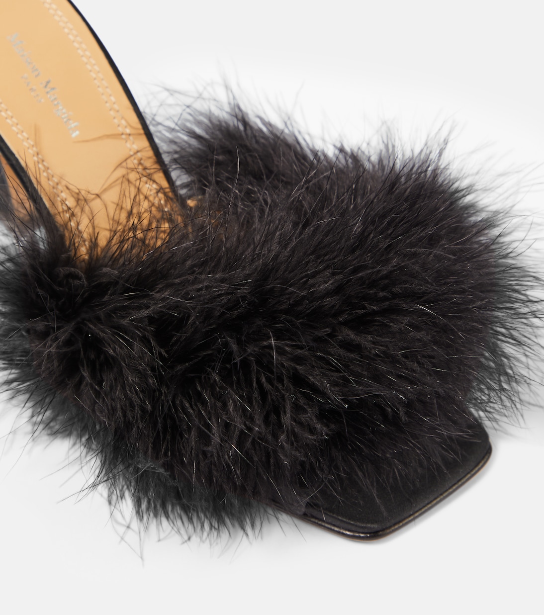 Feather-embellished mules | Maison Margiela