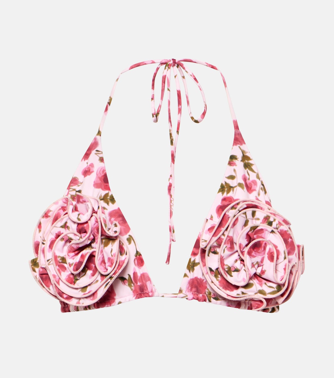 Floral-appliqué triangle bikini top | Magda Butrym