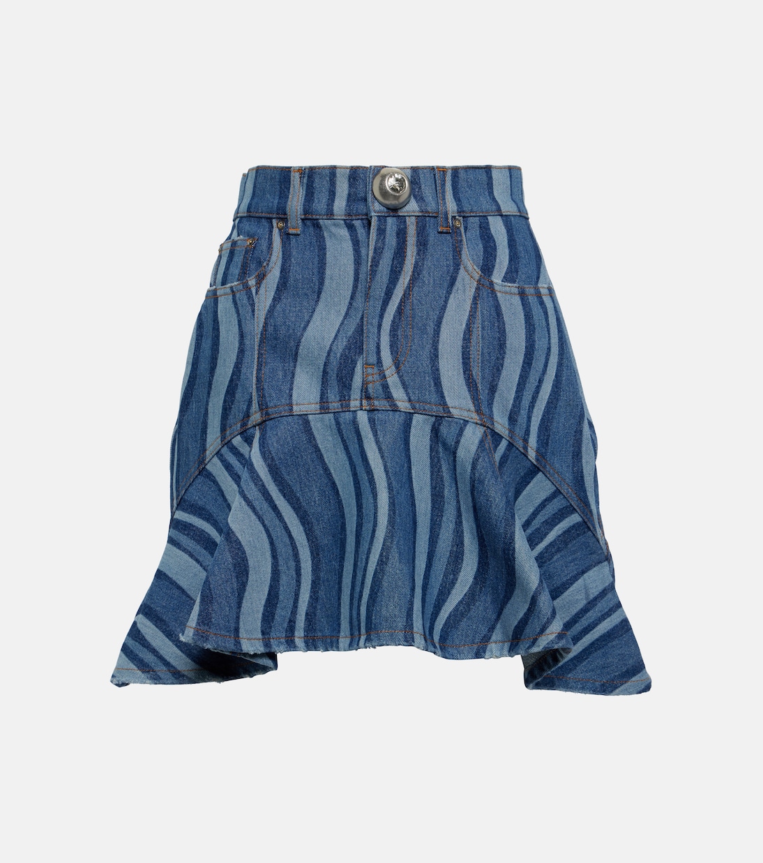 Minifalda Sunray de denim con volantes | Area