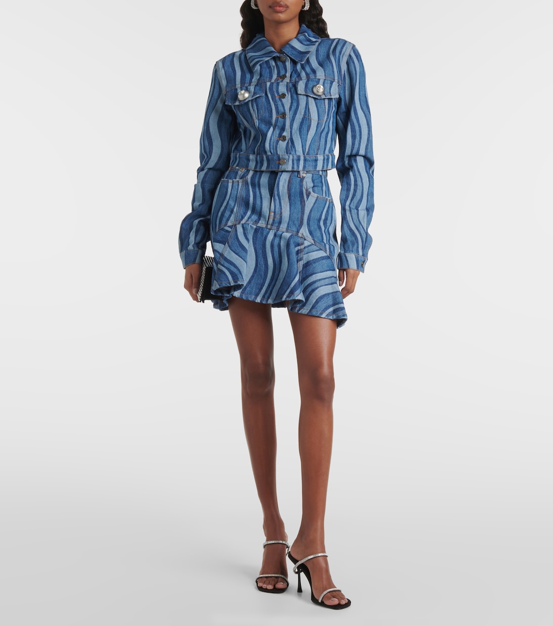 Minifalda Sunray de denim con volantes | Area