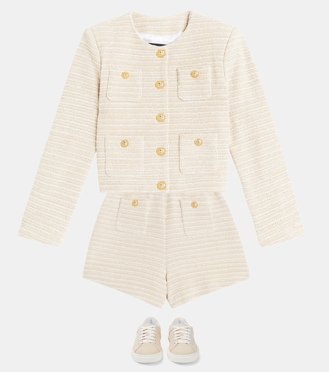 Shorts de punto de mezcla de algodón | Balmain Kids