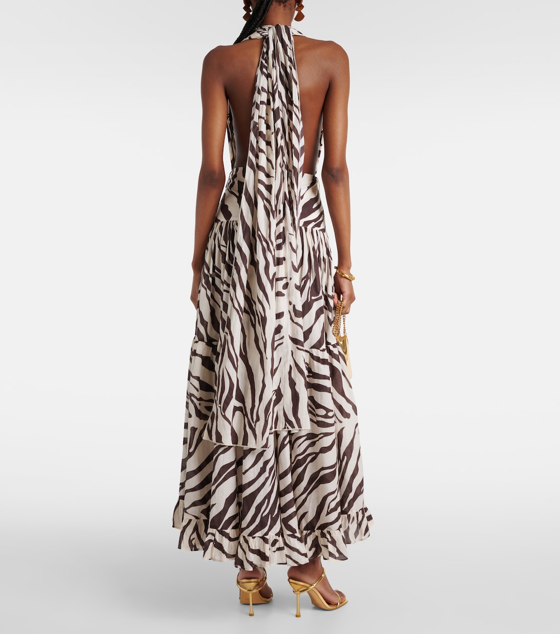 Marie Rose zebra-print cotton maxi dress | Alexandra Miro