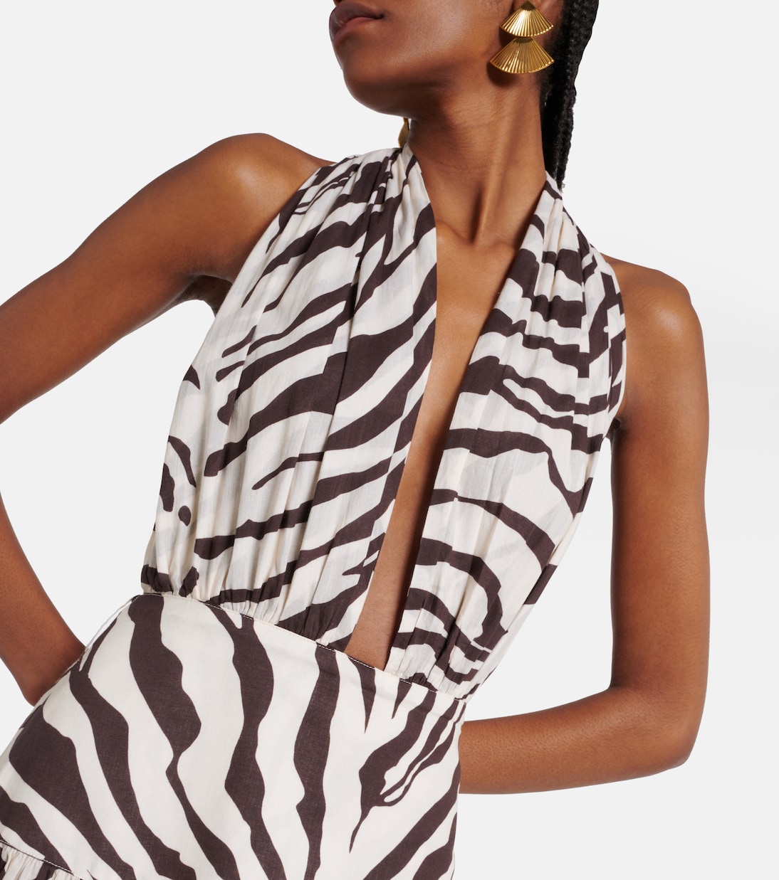 Marie Rose zebra-print cotton maxi dress | Alexandra Miro
