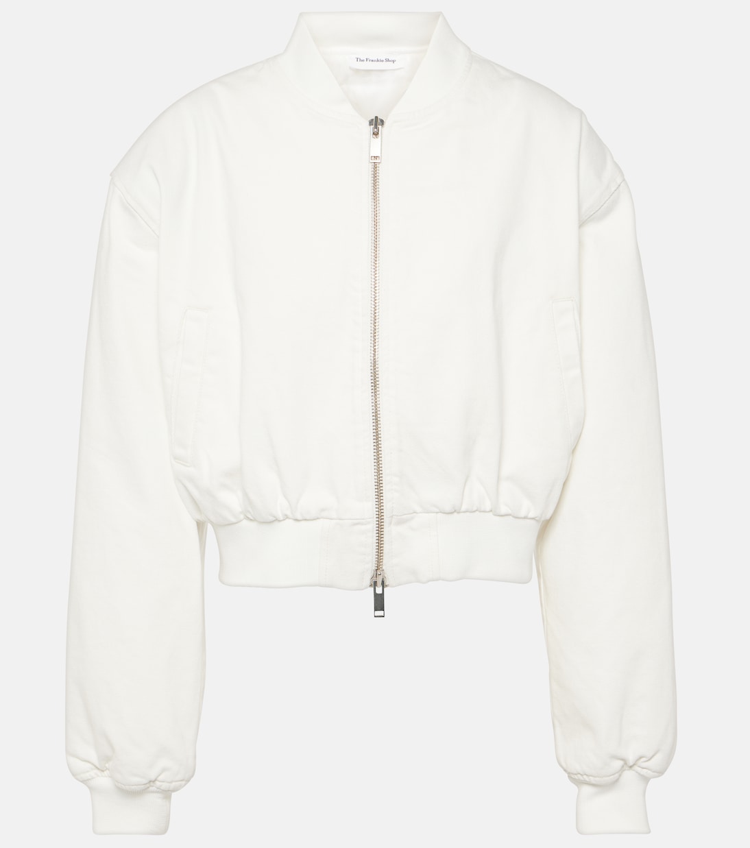 White denim bomber jacket discount