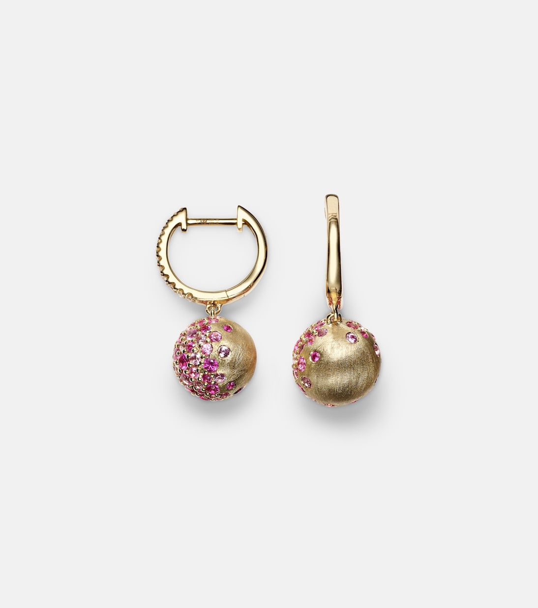 Boucles d'oreilles Bauble en or 14 ct, diamants et saphirs | Roxanne First