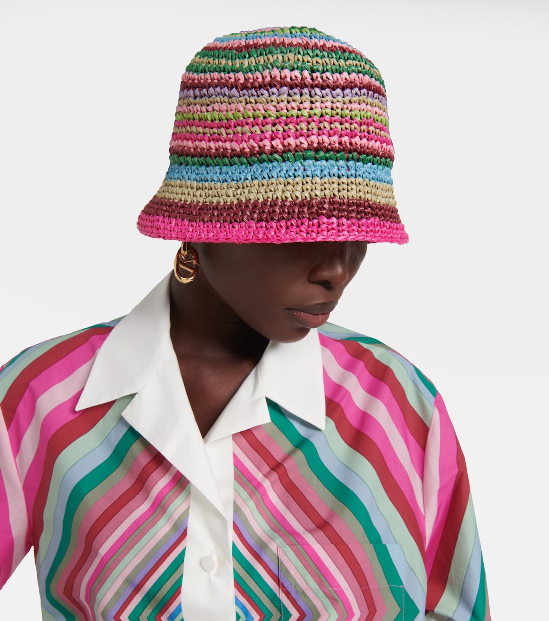 Sombrero de pescador VLogo Signature de croché | Valentino