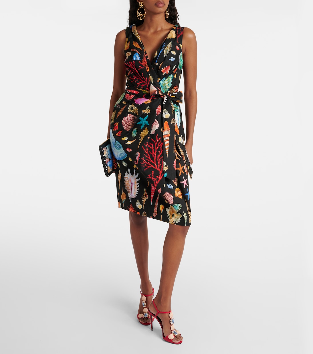 Vestido midi Capri de algodón estampado | Dolce&Gabbana