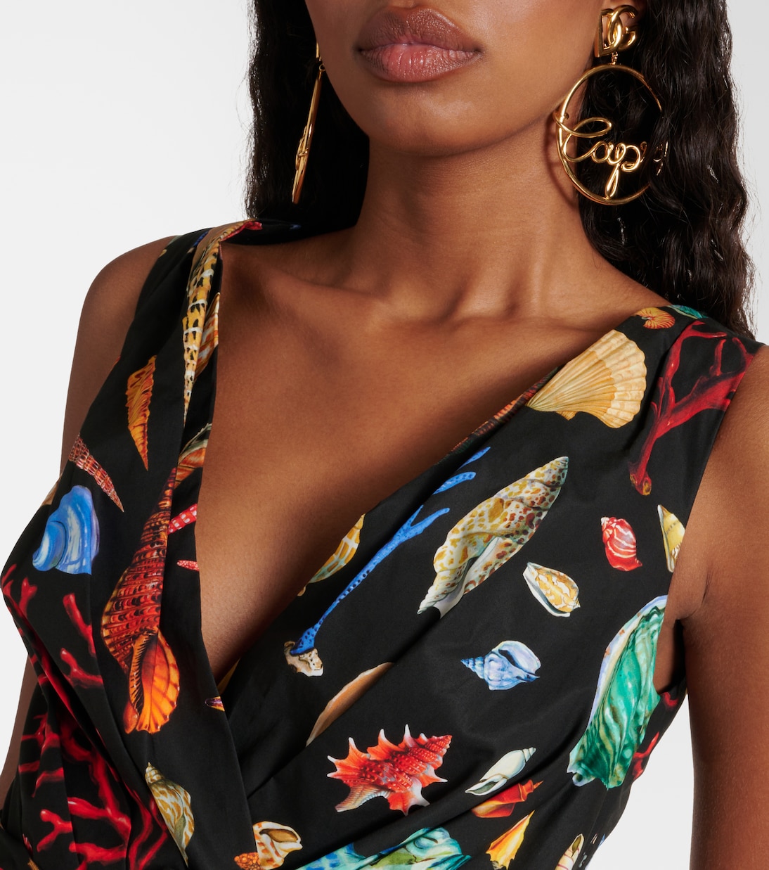 Vestido midi Capri de algodón estampado | Dolce&Gabbana
