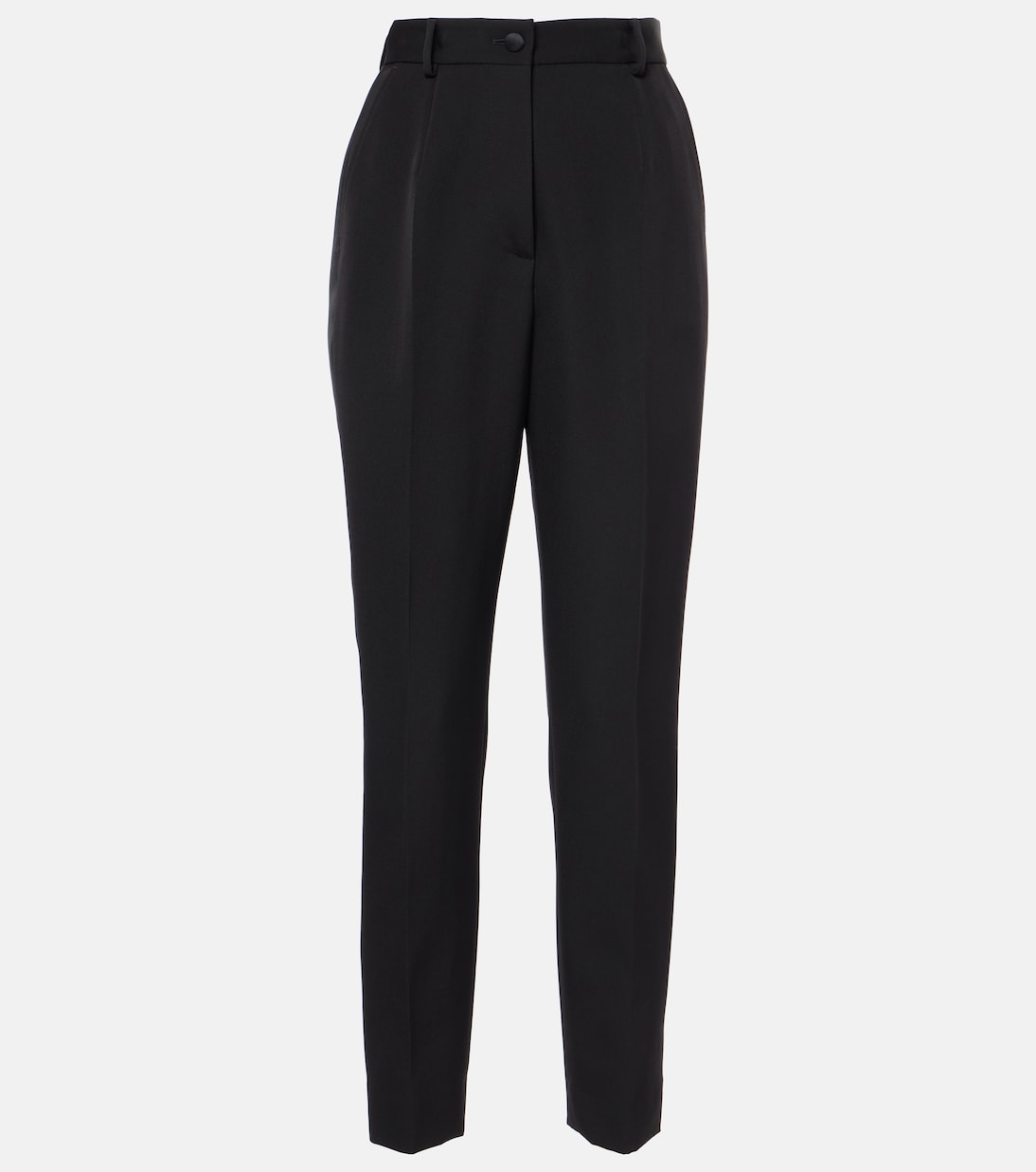 High-rise wool and silk-blend tuxedo pants | Dolce&Gabbana