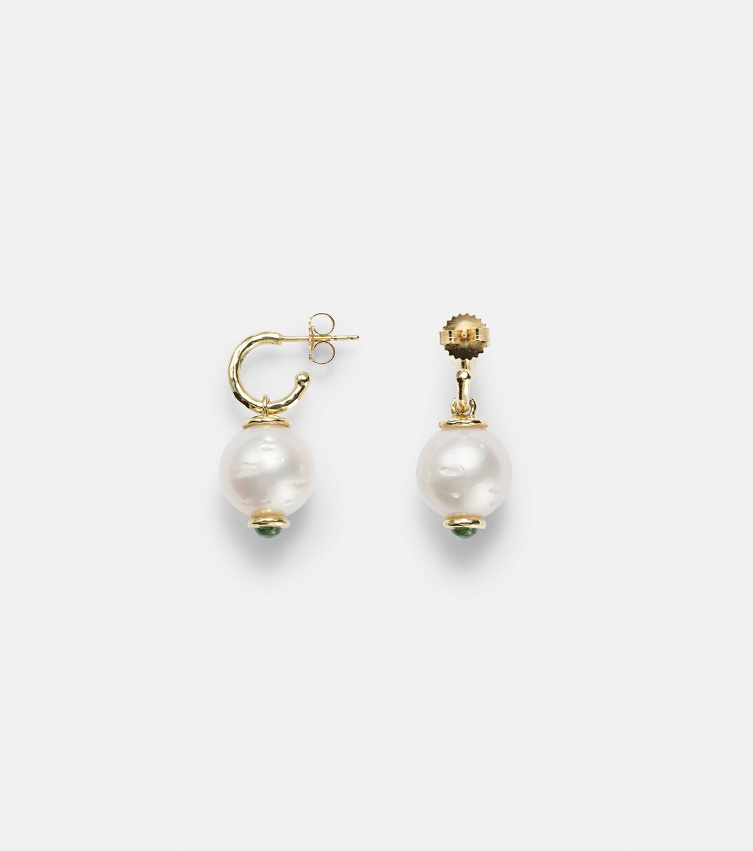 Orecchini pendenti OCTAVIA ELIZABETH in oro 18kt con perle e tormalina per uno stile giovane e raffinato