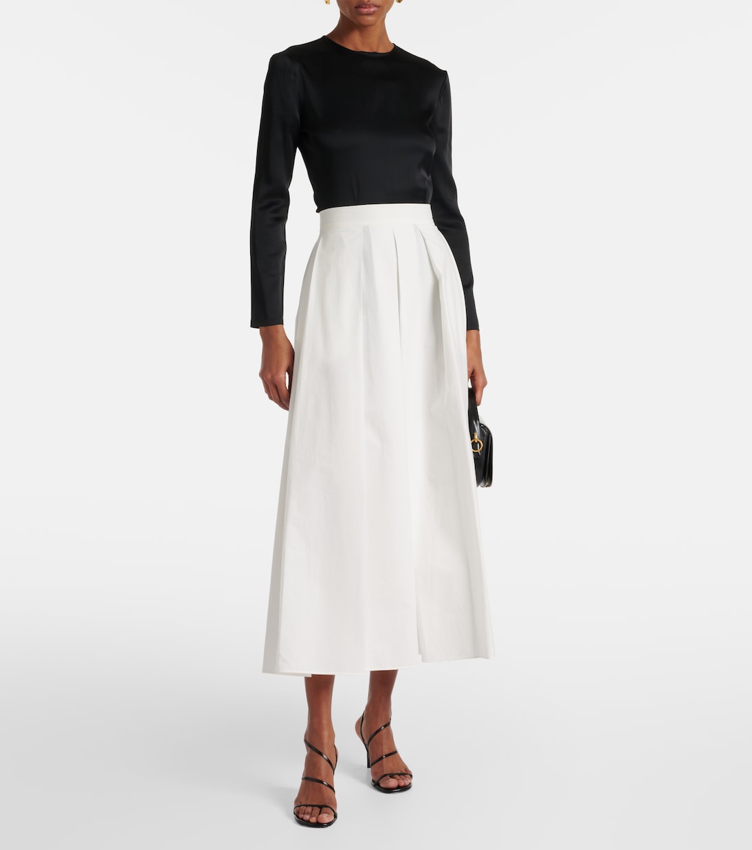 Gonna midi in popeline di cotone | Elie Saab