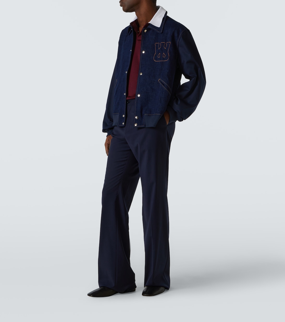 Logo embroidered denim jacket | Wales Bonner