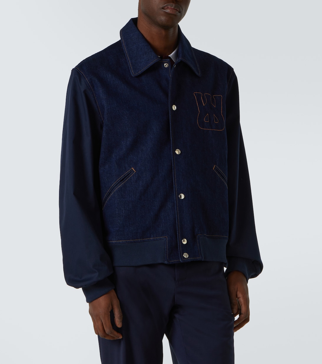 Logo embroidered denim jacket | Wales Bonner