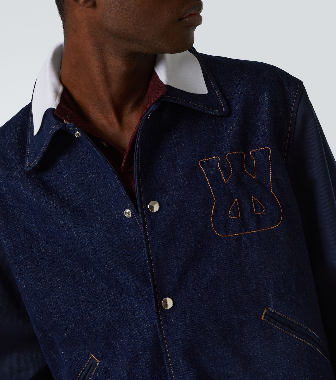 Logo embroidered denim jacket | Wales Bonner