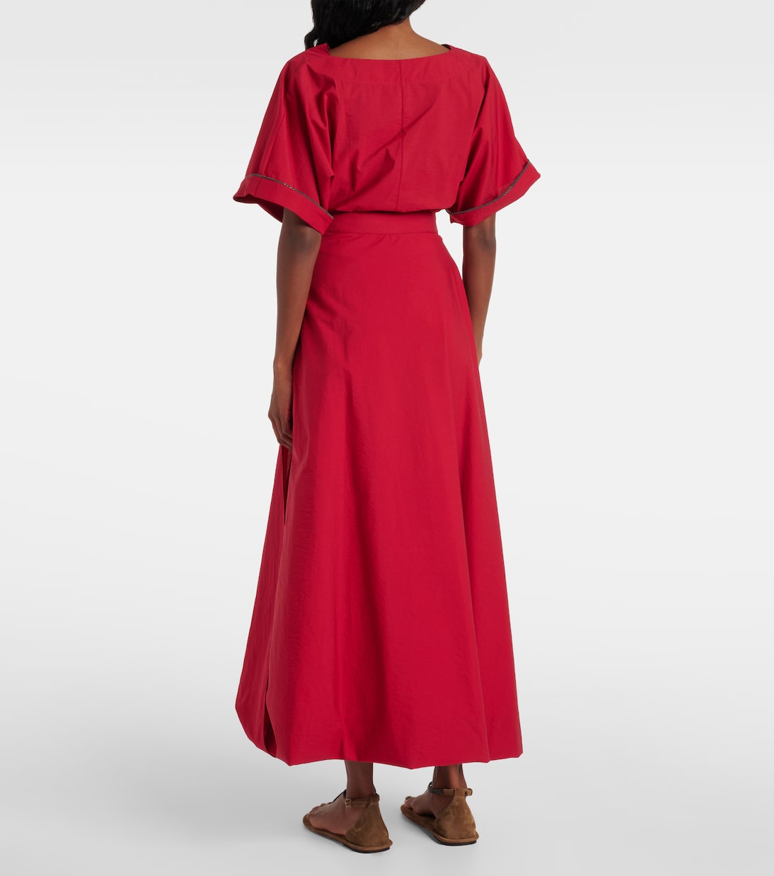 Gonna midi in misto cotone | Brunello Cucinelli