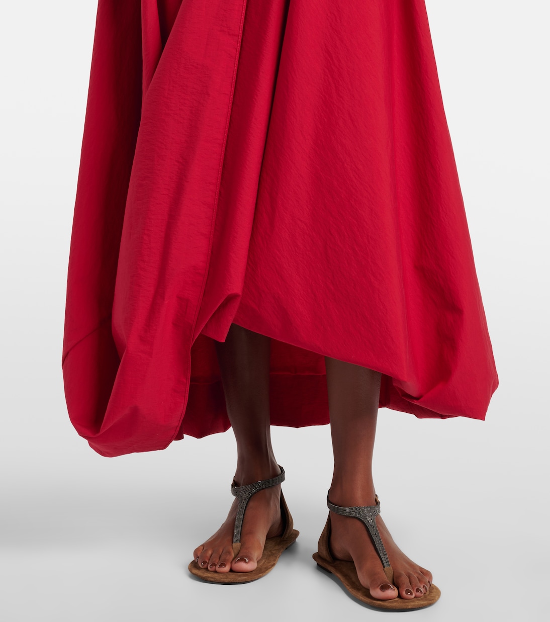 Gonna midi in misto cotone | Brunello Cucinelli