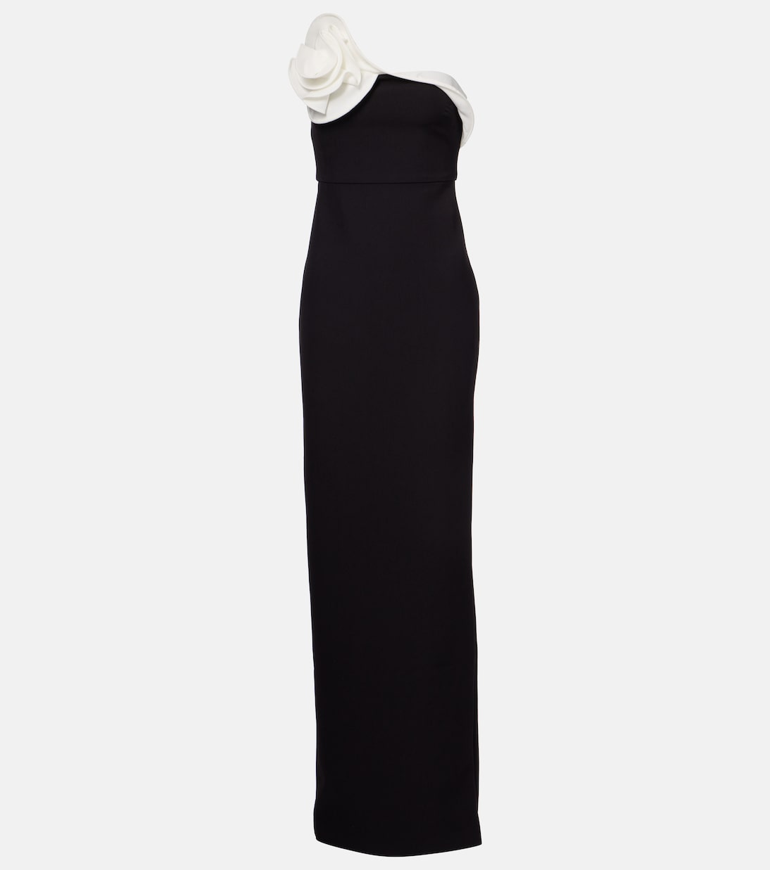 Floral-appliqué draped crêpe gown | Roland Mouret