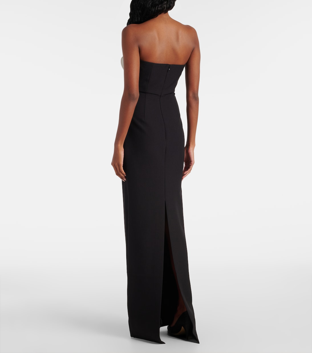 Floral-appliqué draped crêpe gown | Roland Mouret