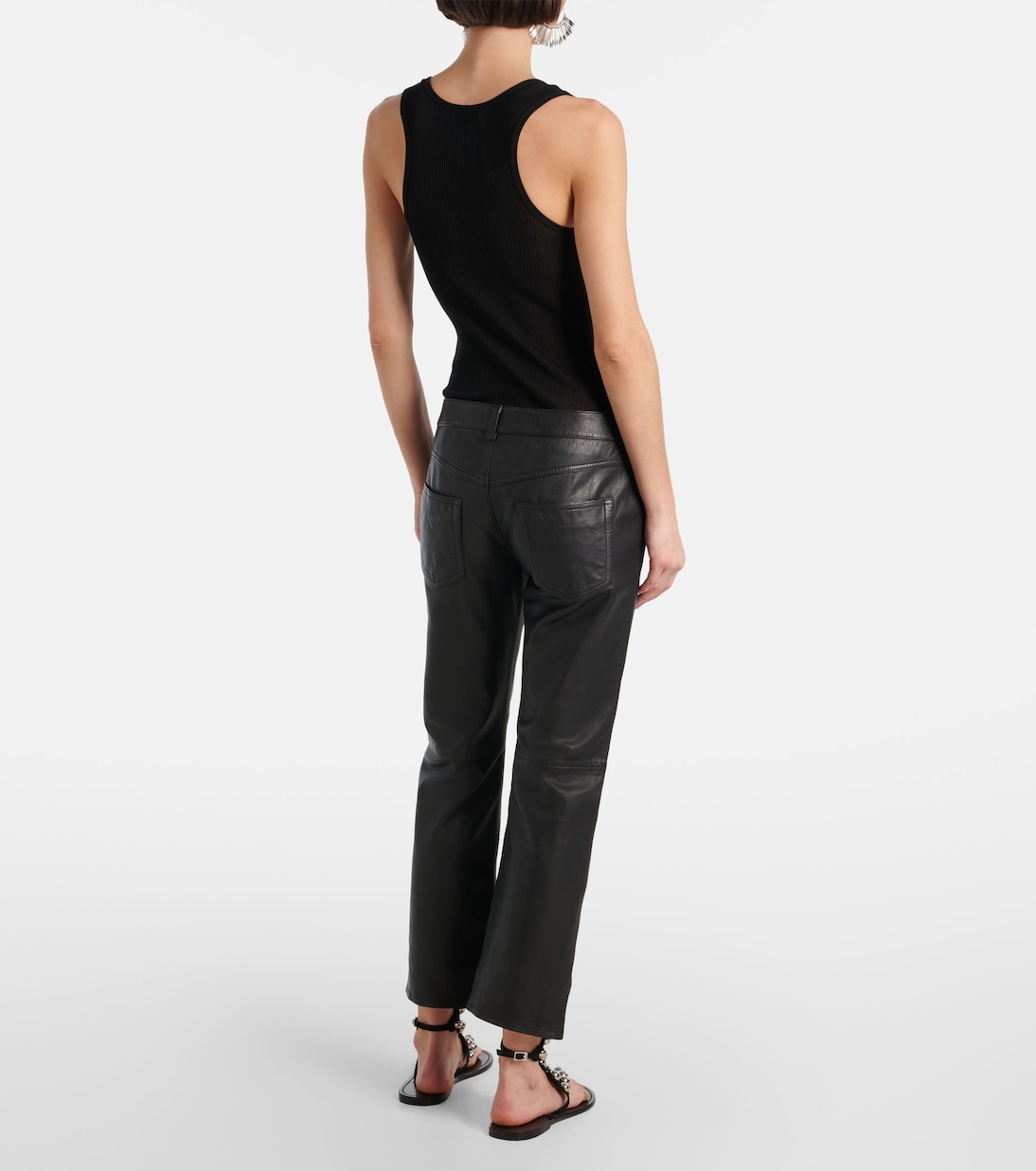 Pantalon droit Vanel en cuir | Isabel Marant