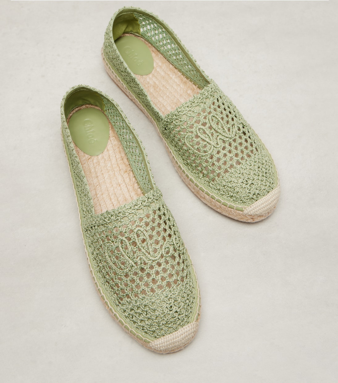 Isla leather-trimmed crochet espadrilles | Chloé
