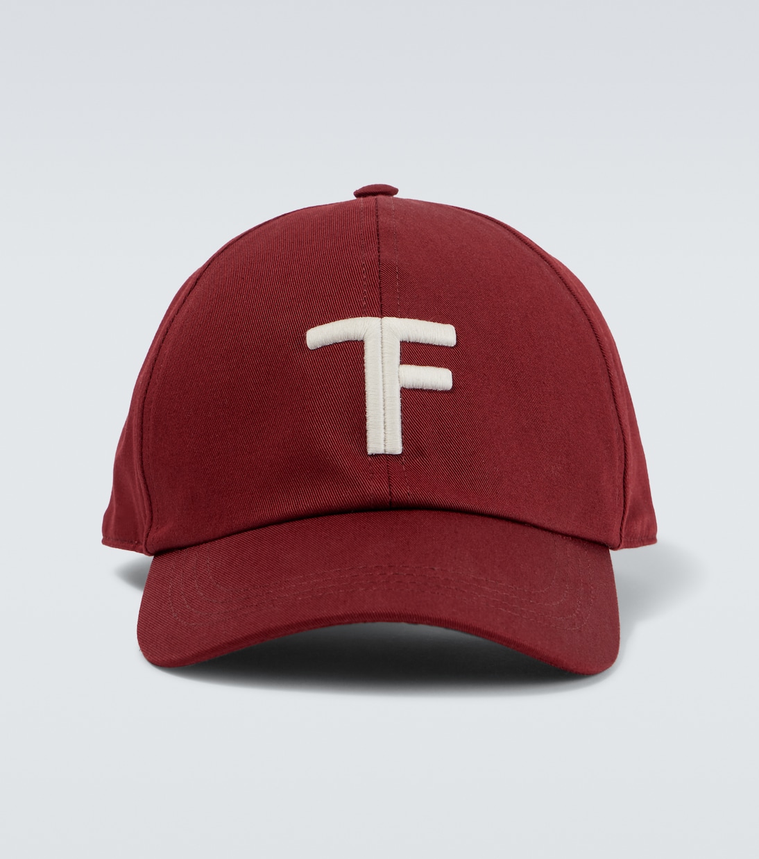 TF embroidered leather-trimmed baseball cap | Tom Ford