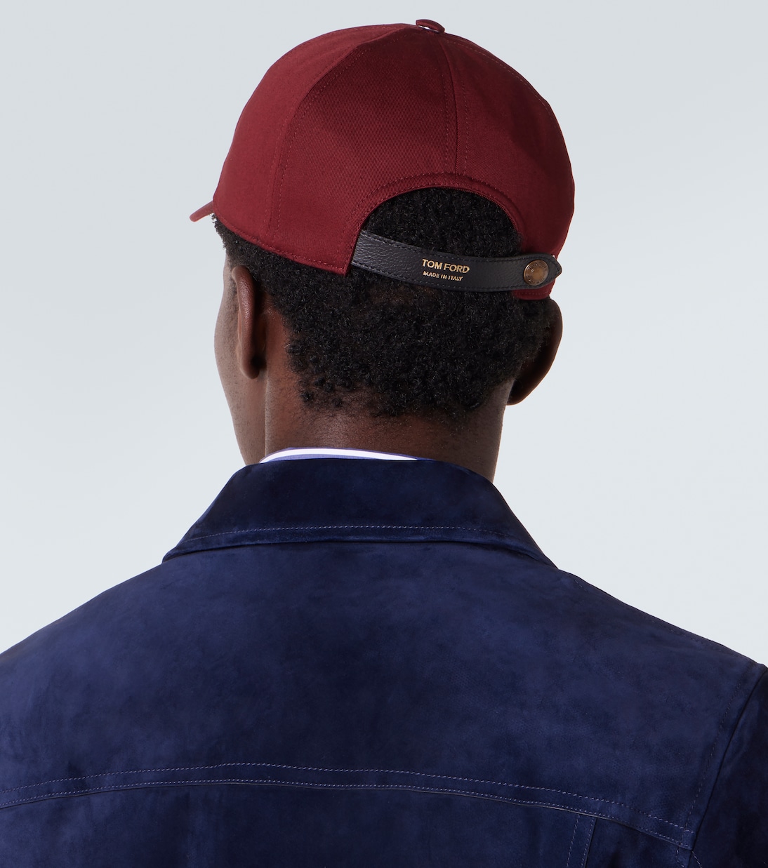 TF embroidered leather-trimmed baseball cap | Tom Ford