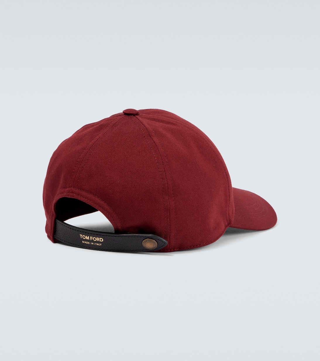 TF embroidered leather-trimmed baseball cap | Tom Ford
