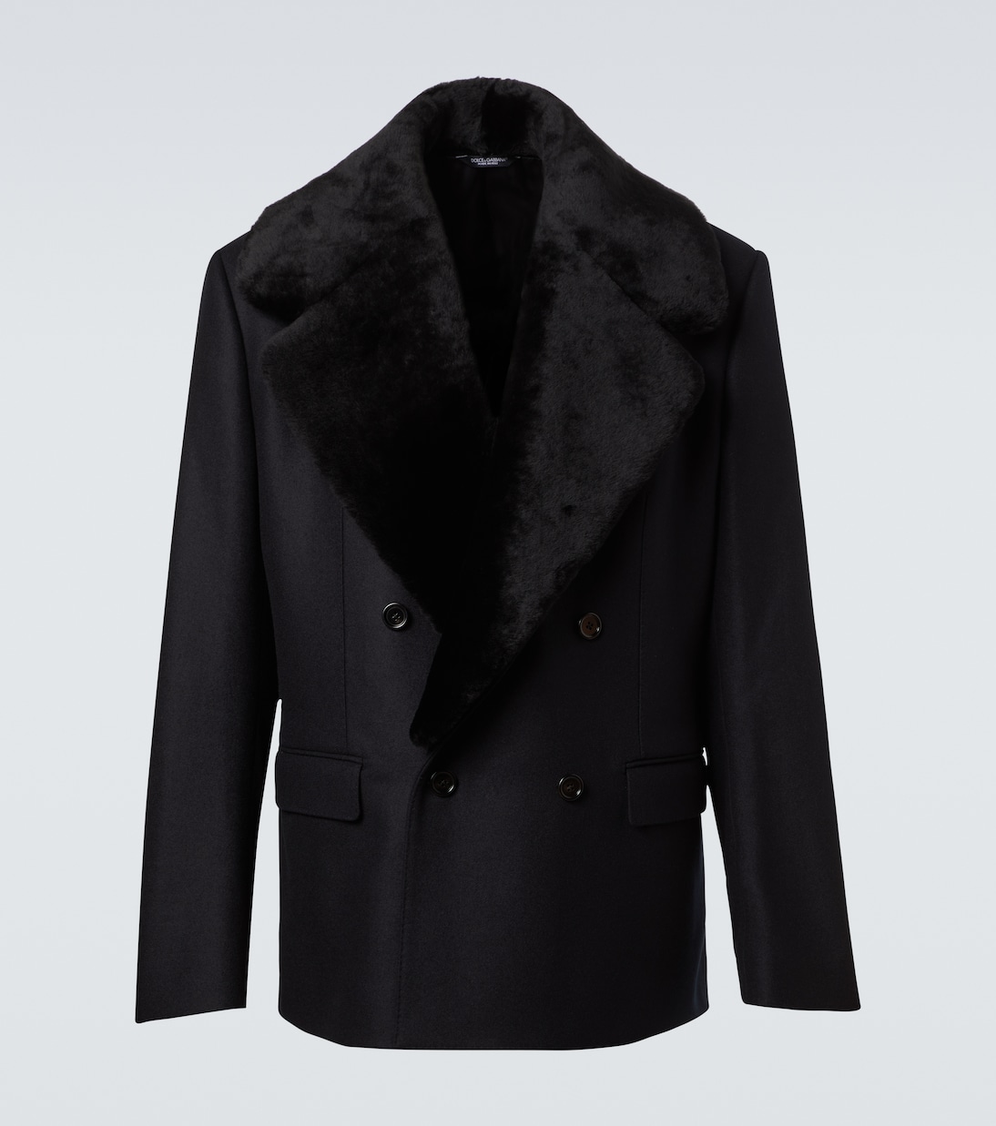 Blazer en laine vierge et shearling | Dolce&Gabbana