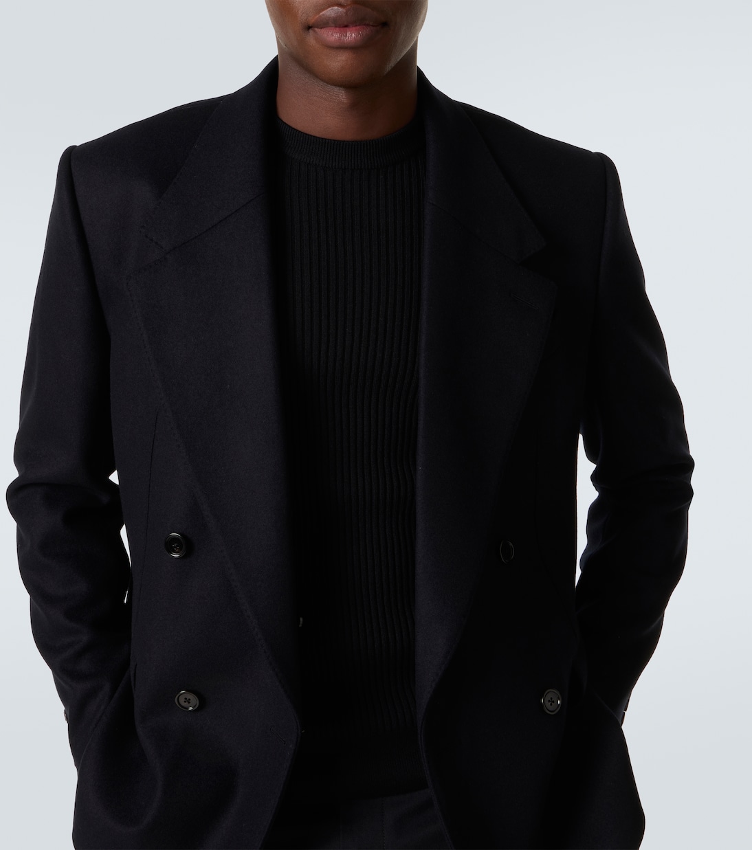 Blazer en laine vierge et shearling | Dolce&Gabbana
