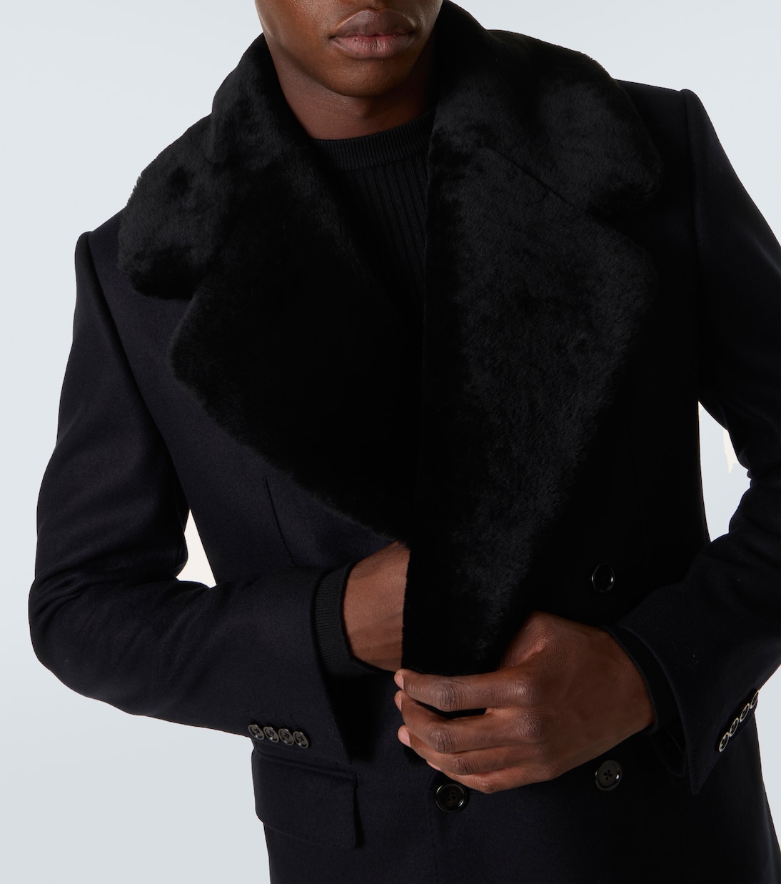 Blazer en laine vierge et shearling | Dolce&Gabbana