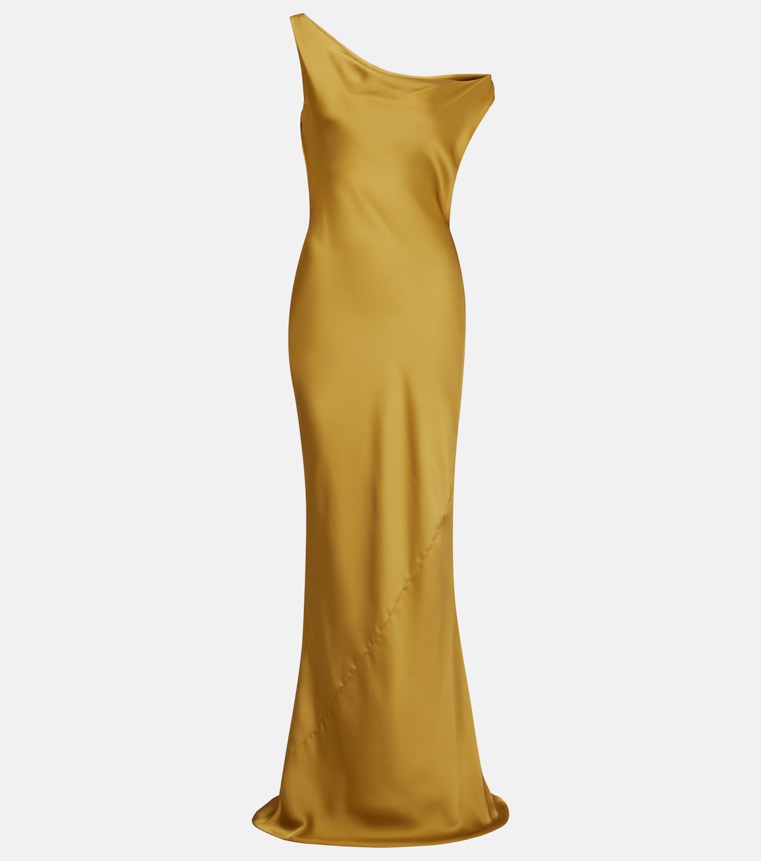 Maria asymmetric crêpe satin gown  | Norma Kamali