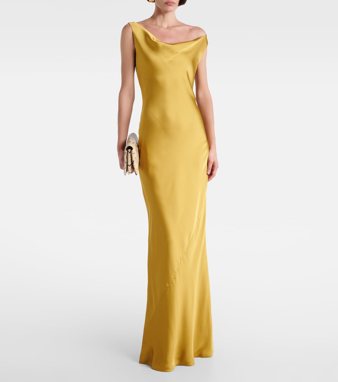 Maria asymmetric crêpe satin gown  | Norma Kamali