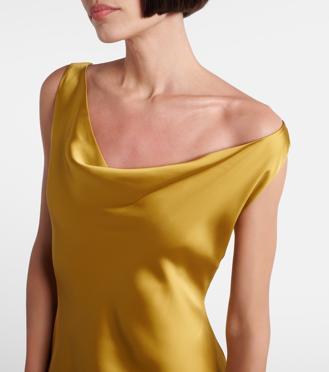 Maria asymmetric crêpe satin gown  | Norma Kamali