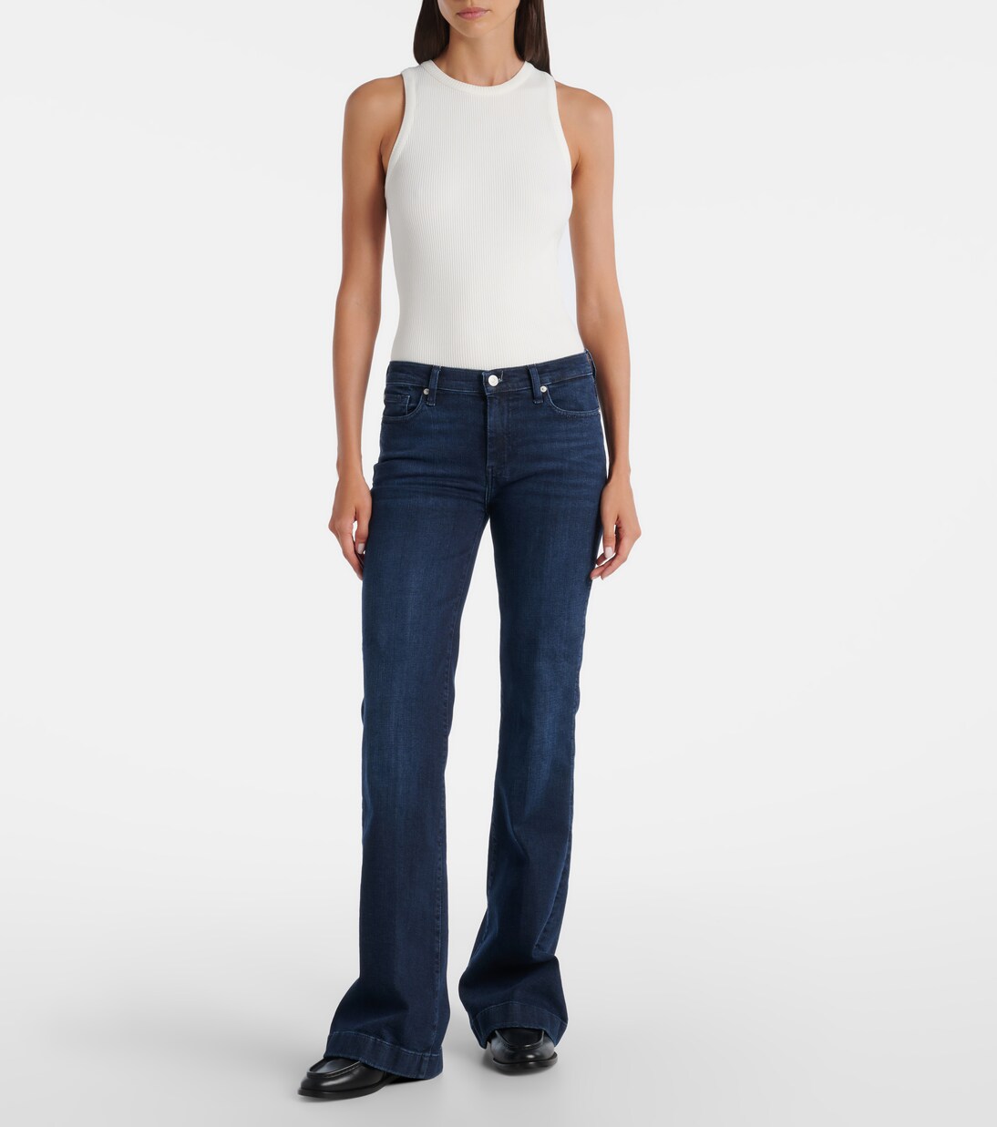 Jeans flared Dojo con tachuelas de tiro bajo | 7 For All Mankind