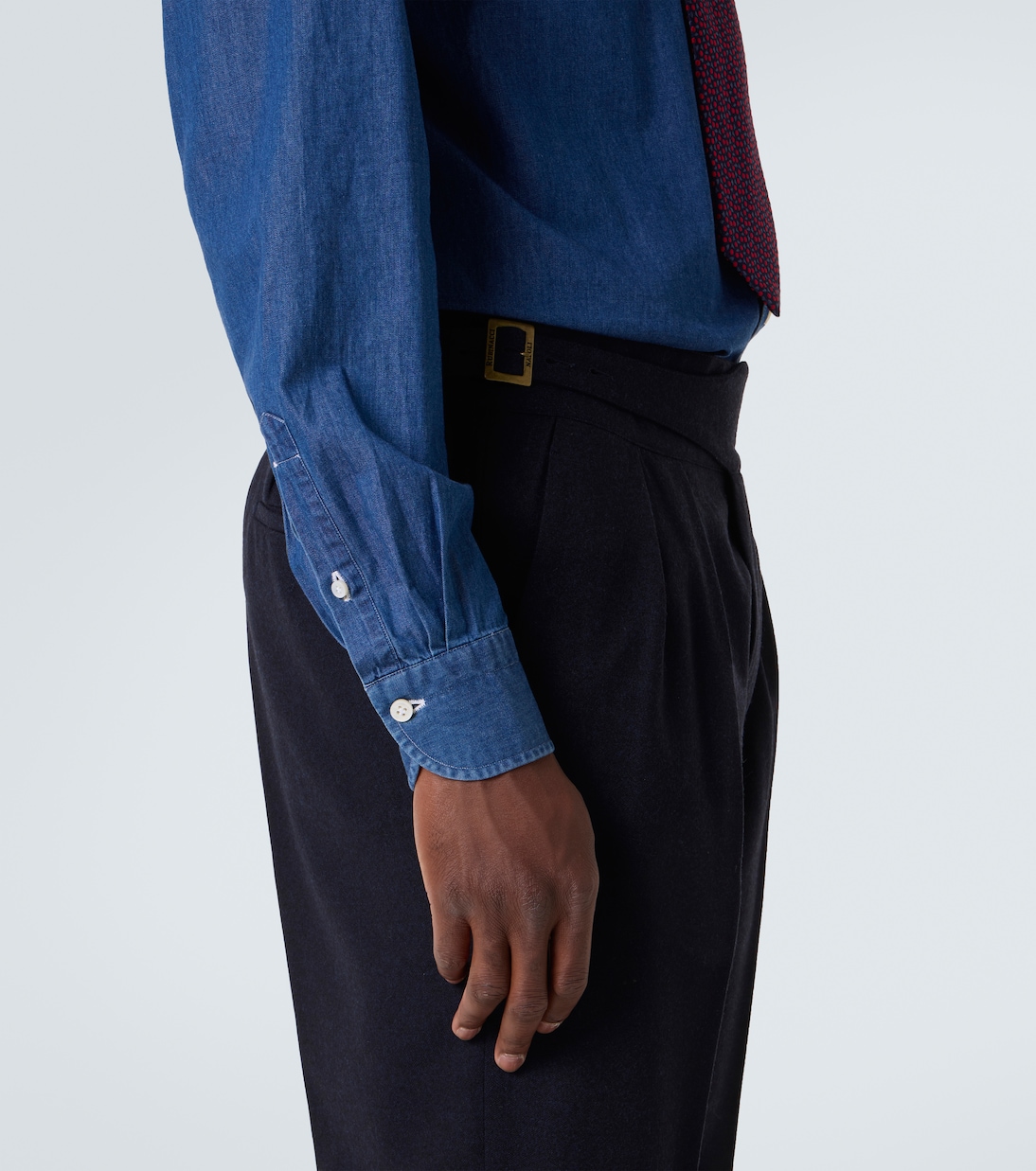 Virgin wool flannel tapered pants | Rubinacci
