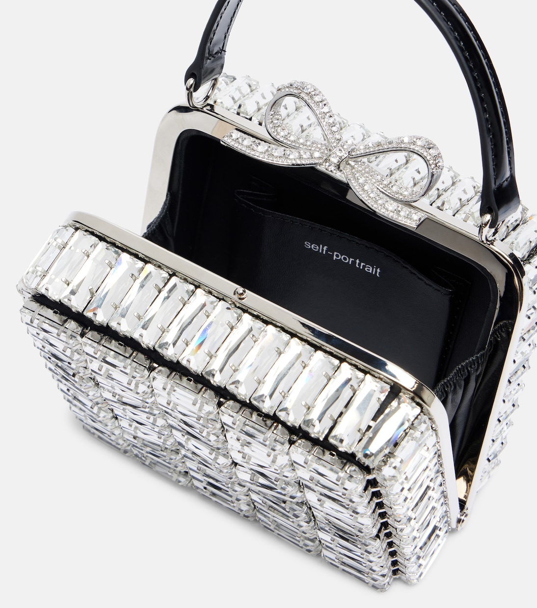 Micro crystal-embellished clutch | Self-Portrait