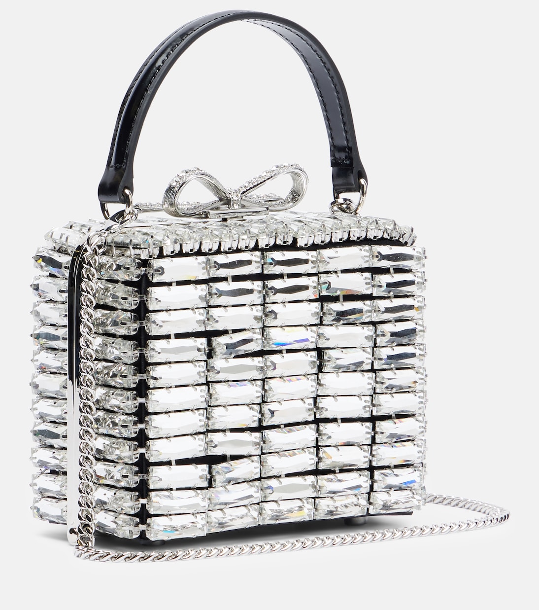 Micro crystal-embellished clutch | Self-Portrait