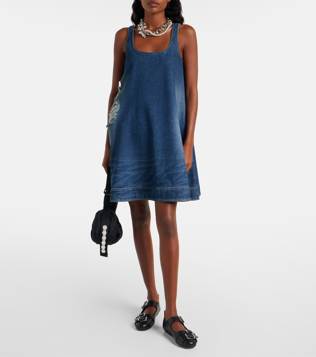 Distressed denim minidress | Simone Rocha