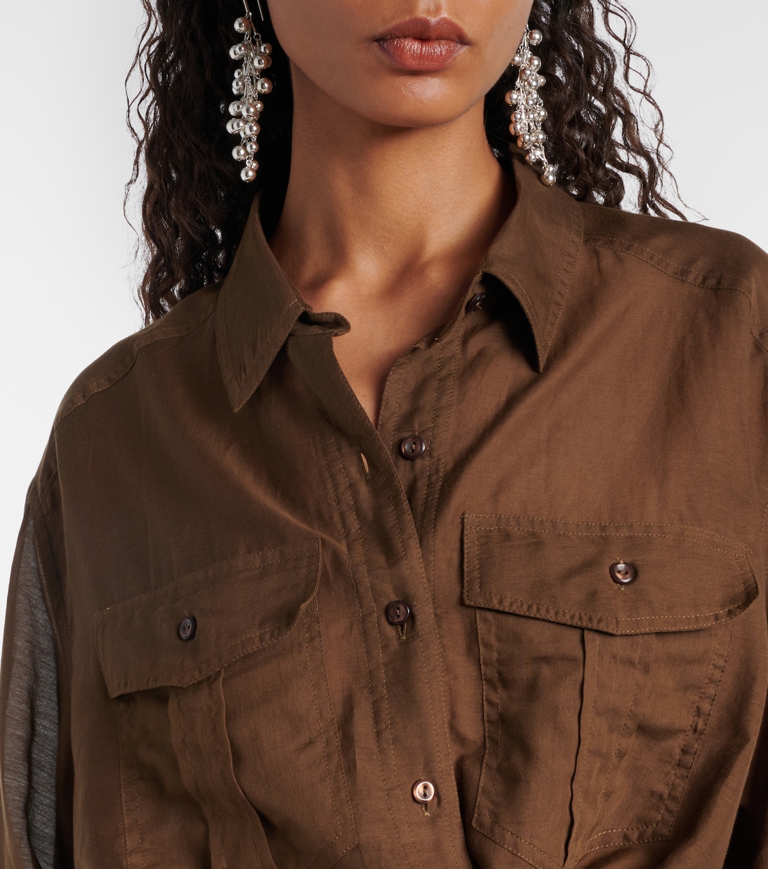 Chemise Nath raccourcie en coton mélangé | Marant Etoile
