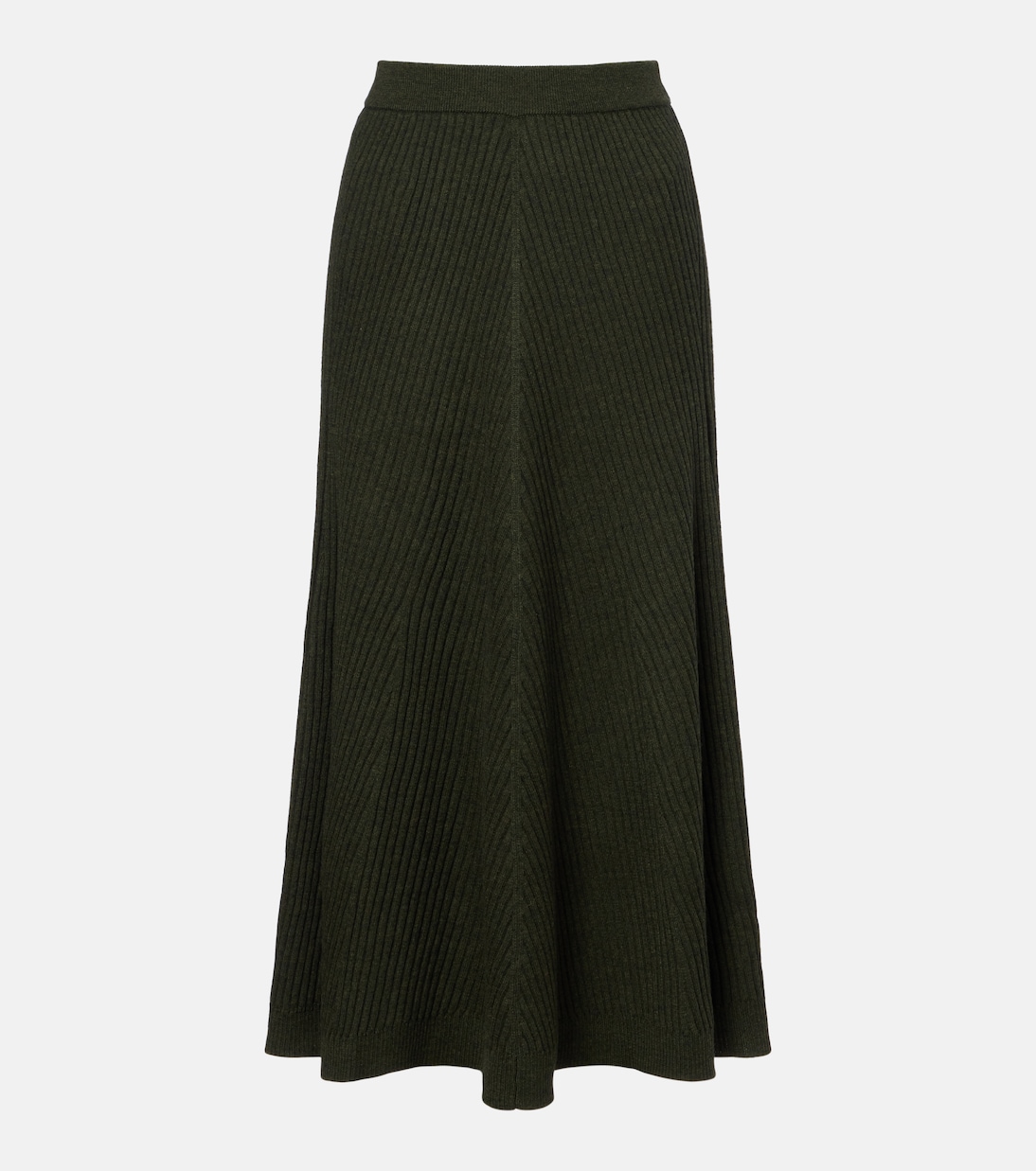 Ribbed-knit wool midi skirt | Victoria Beckham