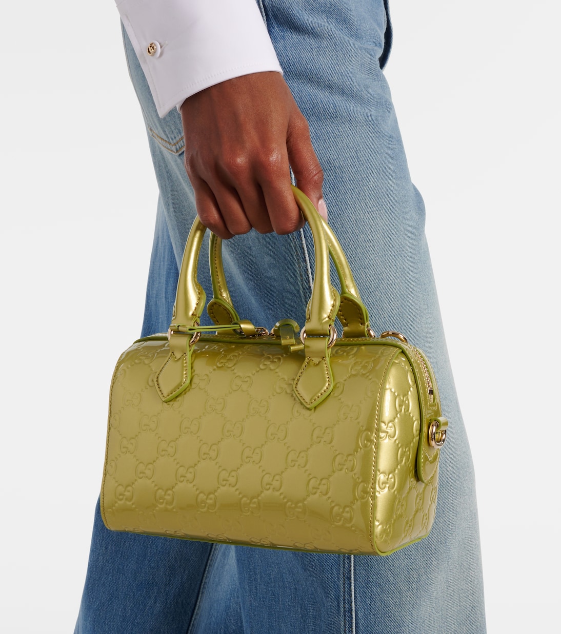 Tote Bag Emblem Small aus Lackleder | Gucci