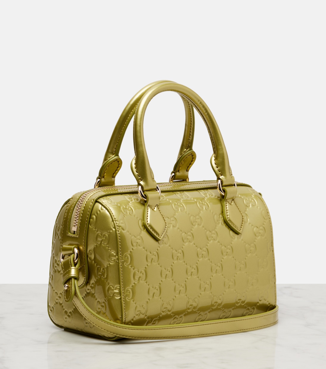 Tote Bag Emblem Small aus Lackleder | Gucci