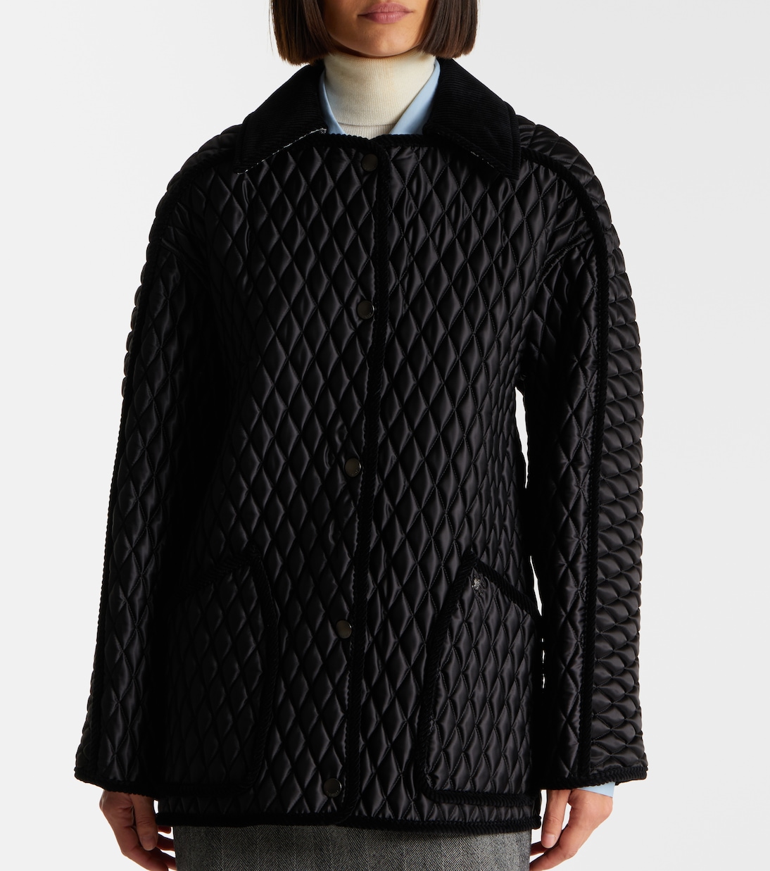 Corduroy-trimmed quilted jacket | Burberry