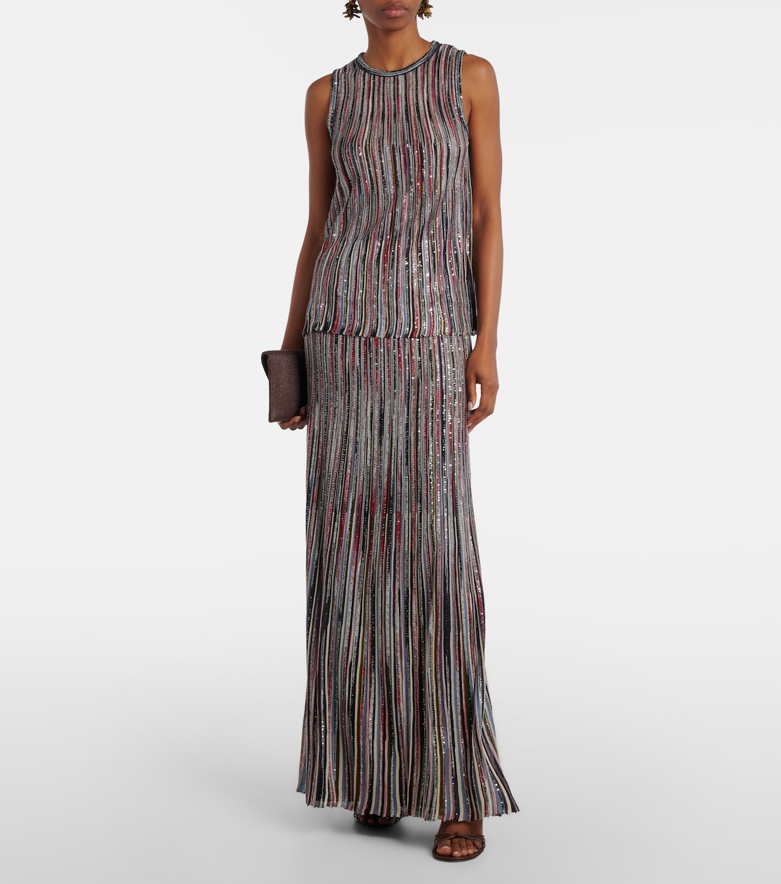 Striped lamé maxi skirt | Missoni