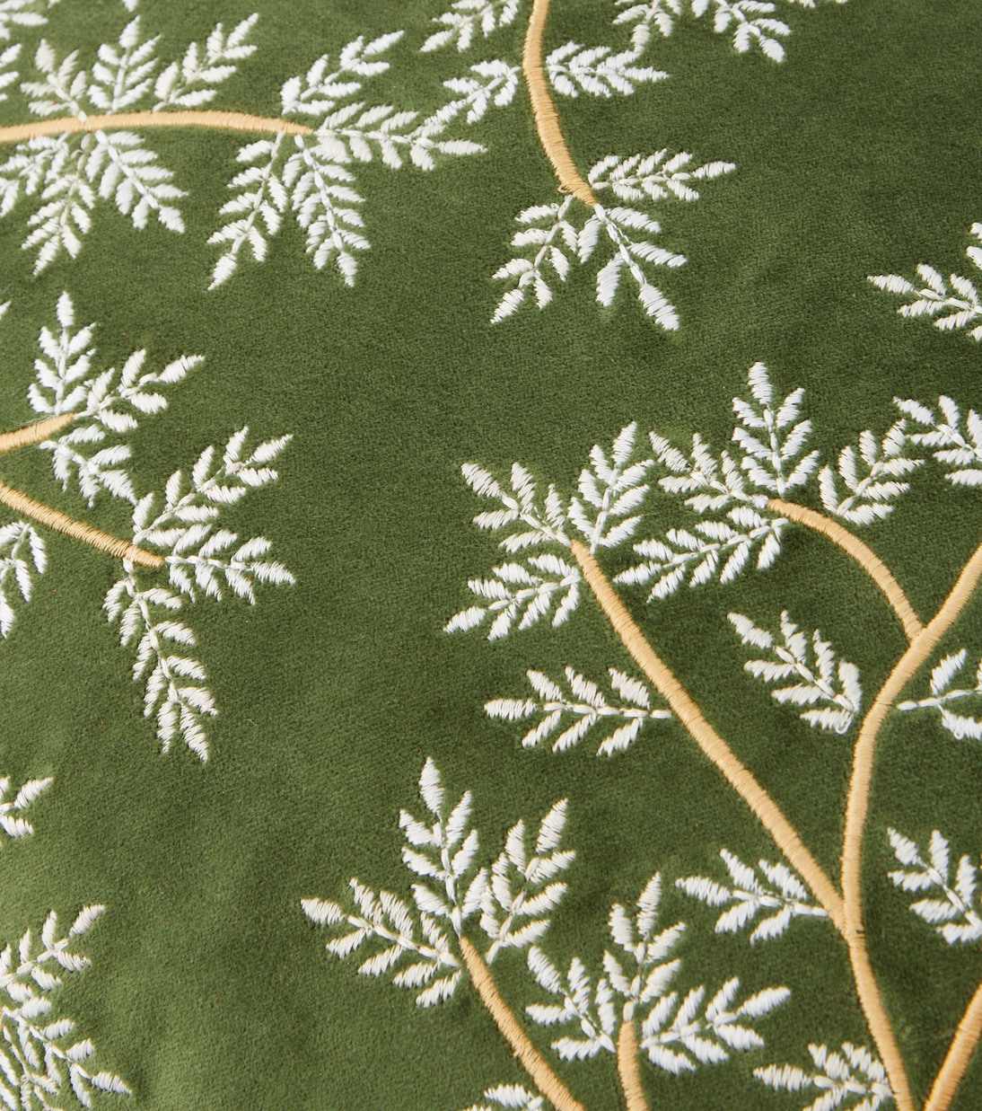 Embroidered cotton velvet cushion | Les-Ottomans