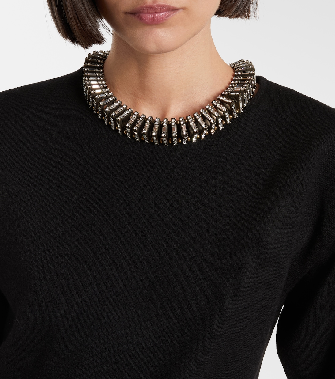 Pyramid crystal-embellished chain necklace | Saint Laurent