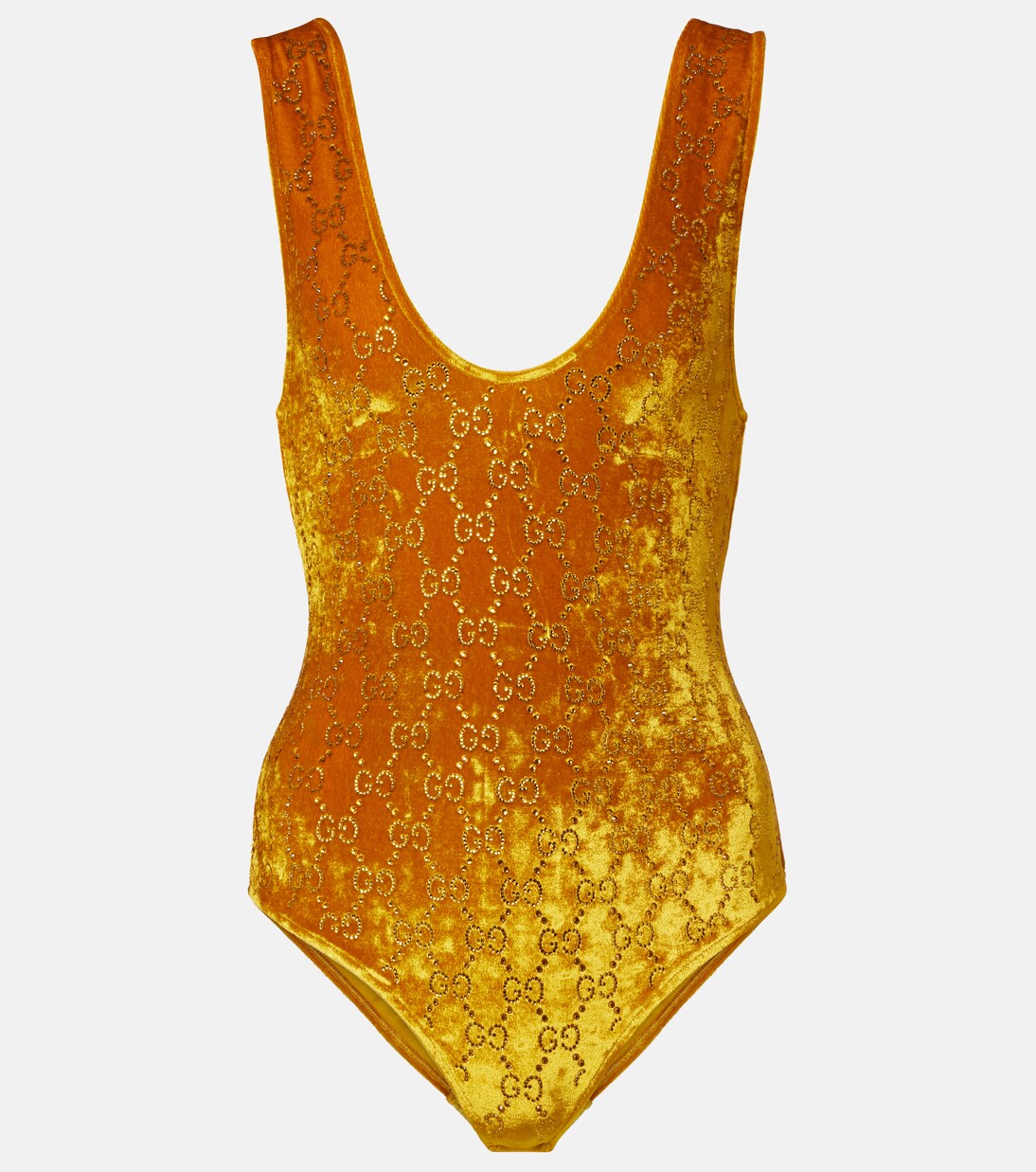 GG Body aus Samt mit Kristallen | Gucci