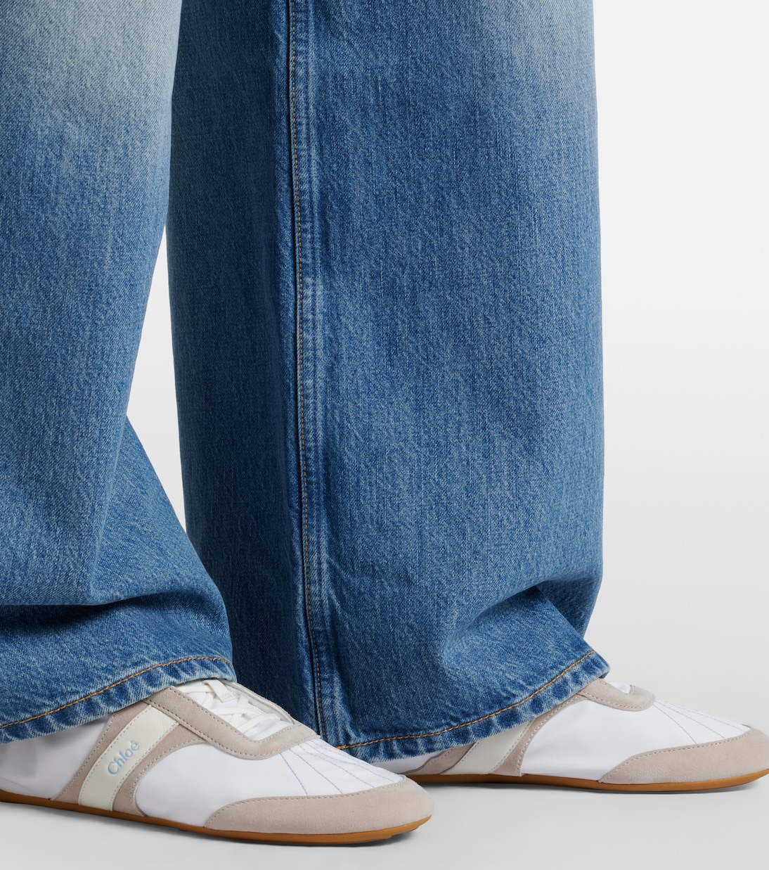 Chloé Kick suede-trimmed sneakers | Chloé