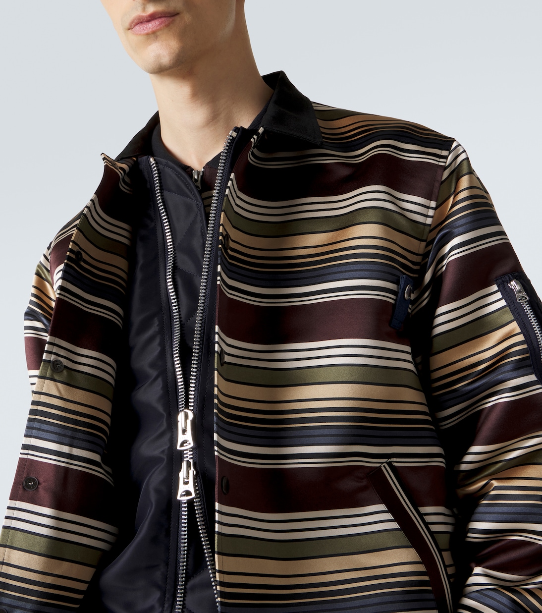 Striped blouson jacket | Sacai